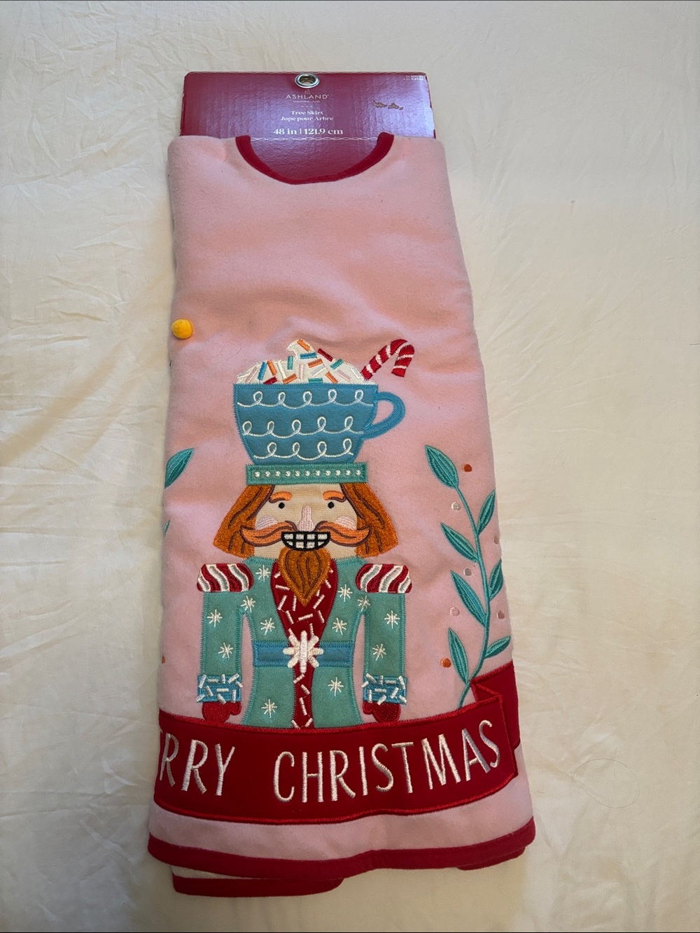 Ashland Nutcracker Hot Coach candy cane Felt Tree Skirt